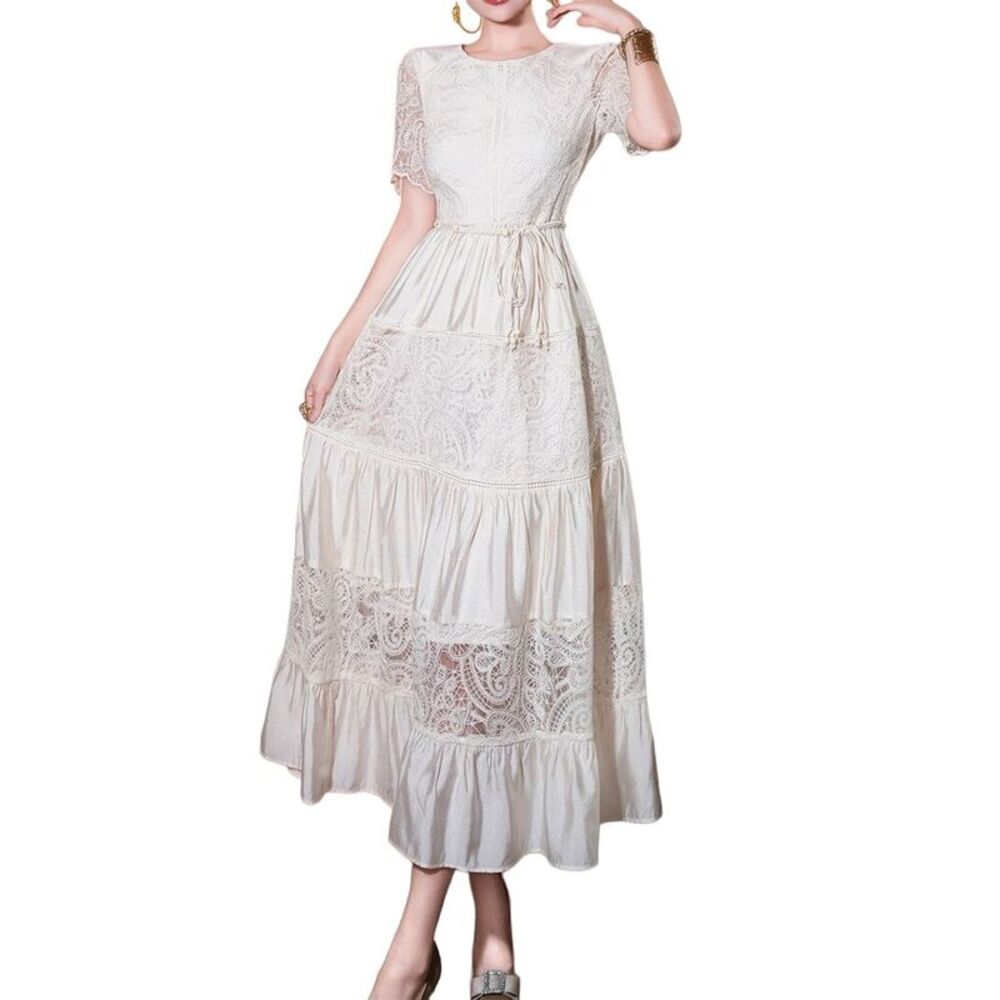Burryco Womens Short Sleeve Maxi Dress